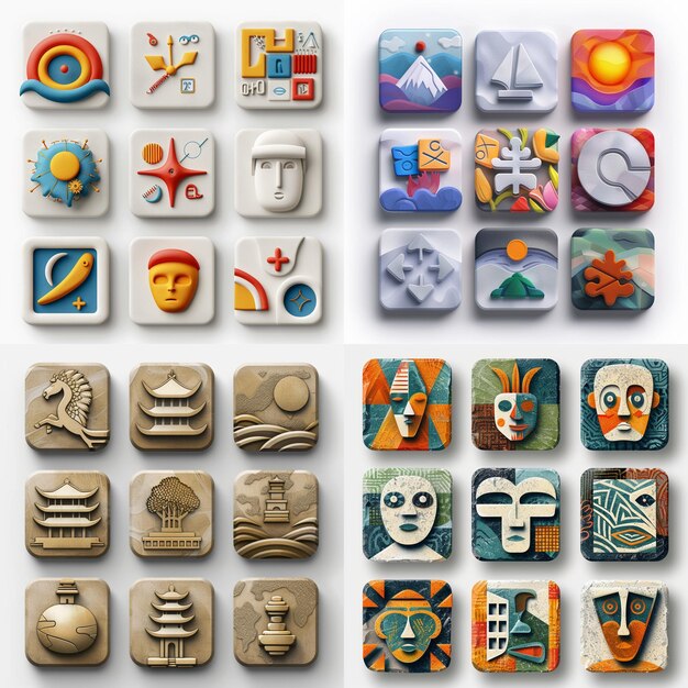 Creative Icon Set Titles for Mobile App Designs