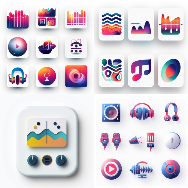 Creative Icon Set Titles for Mobile App Designs