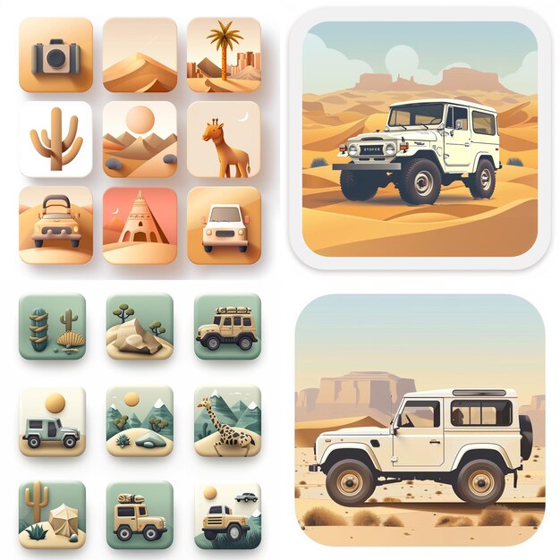 Photo creative icon set titles for mobile app designs