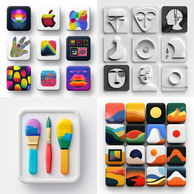 Creative Icon Set Titles for Mobile App Designs