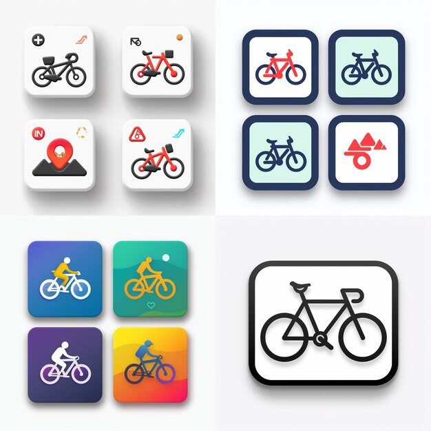 Photo creative icon set titles for mobile app designs