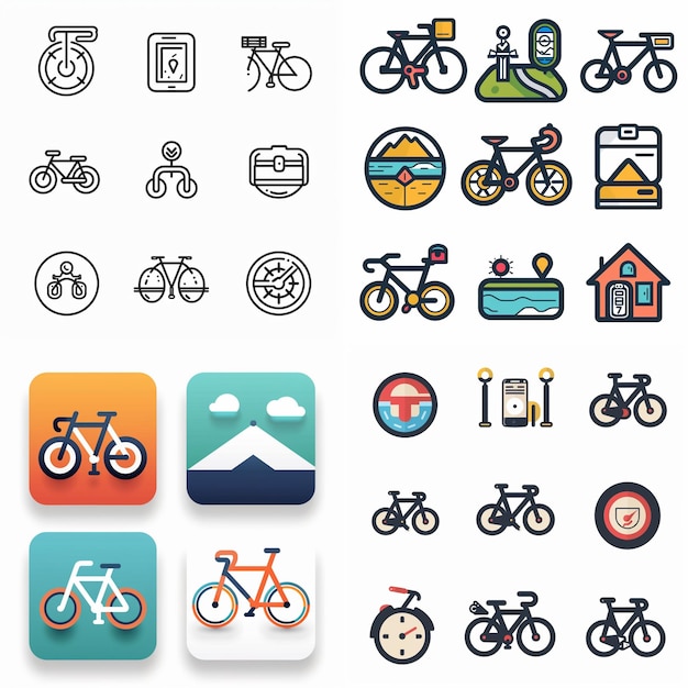 Creative Icon Set Titles for Mobile App Designs