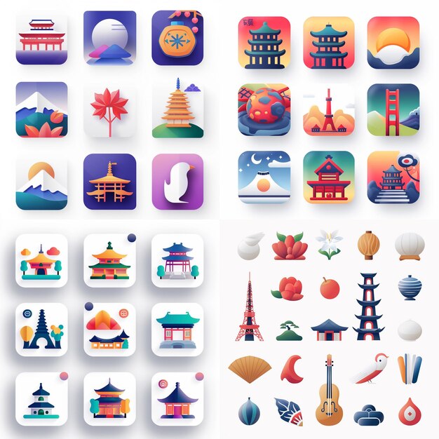 Creative Icon Set Titles for Mobile App Designs