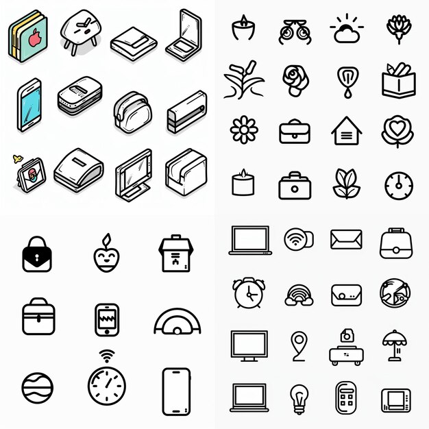 Creative Icon Set Titles for Mobile App Designs