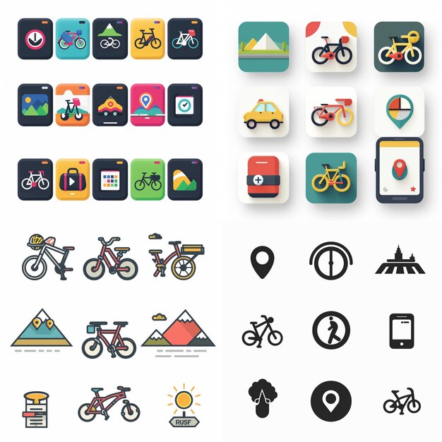 Creative Icon Set Titles for Mobile App Designs