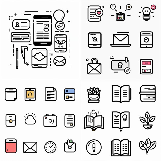 Creative Icon Set Titles for Mobile App Designs