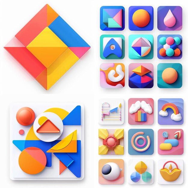 Creative Icon Set Titles for Mobile App Designs