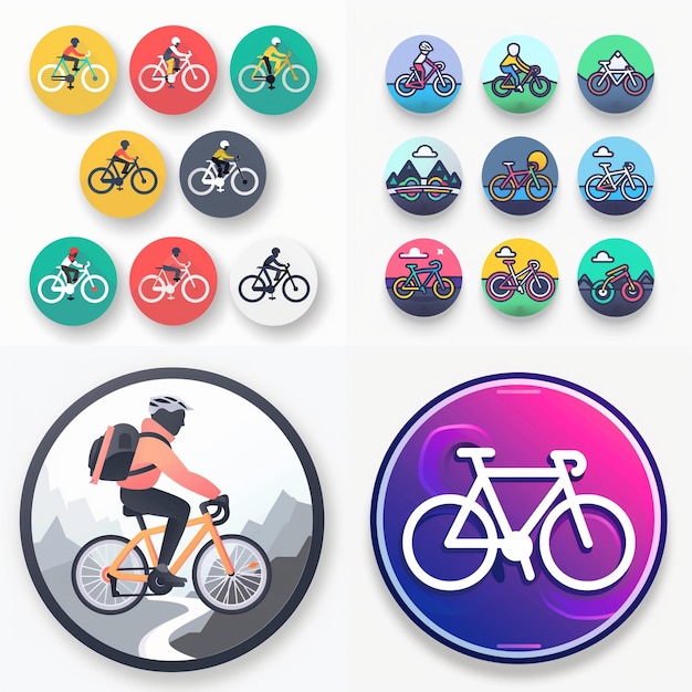 Photo creative icon set titles for mobile app designs