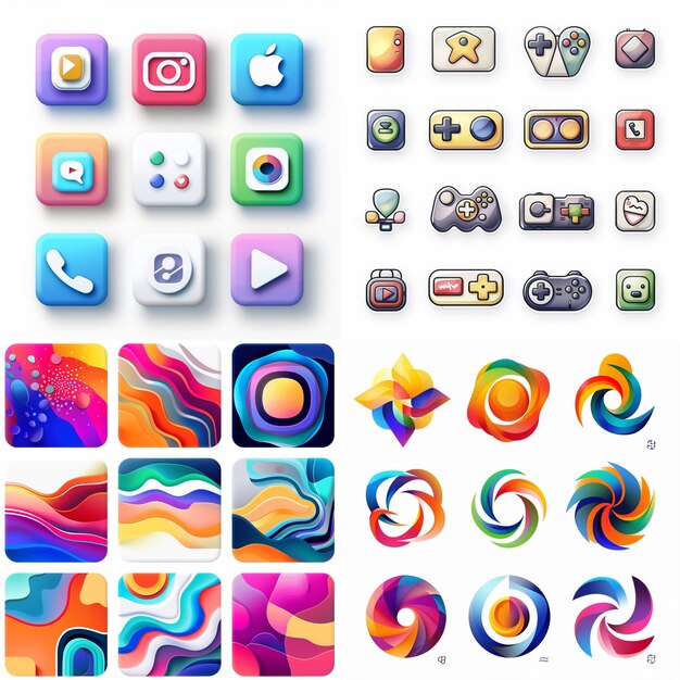 Creative Icon Set Titles for Mobile App Designs