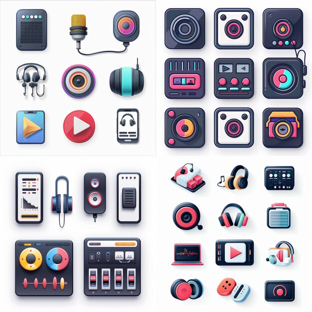 Creative Icon Set Titles for Mobile App Designs