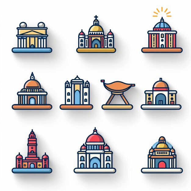 Photo creative icon set titles for mobile app designs