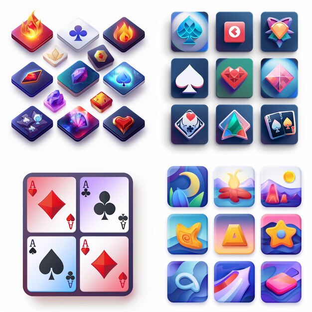 Photo creative icon set titles for mobile app designs