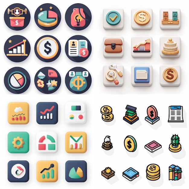 Creative Icon Set Titles for Mobile App Designs