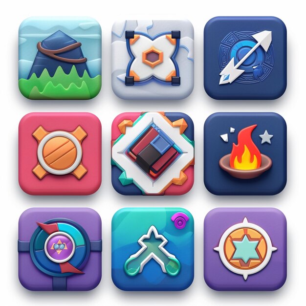 Creative Icon Set Titles for Mobile App Designs