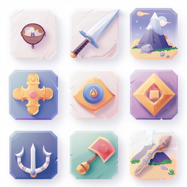 Creative Icon Set Titles for Mobile App Designs