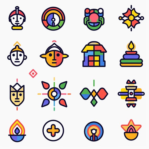 Creative Icon Set Titles for Mobile App Designs