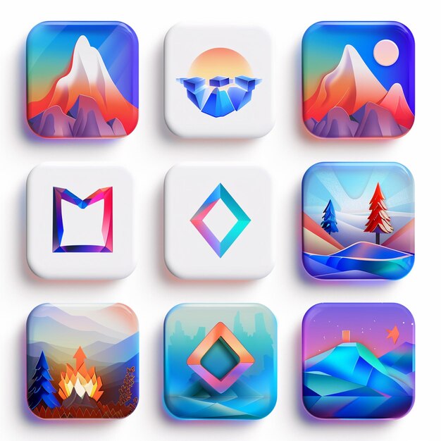 Creative Icon Set Titles for Mobile App Designs