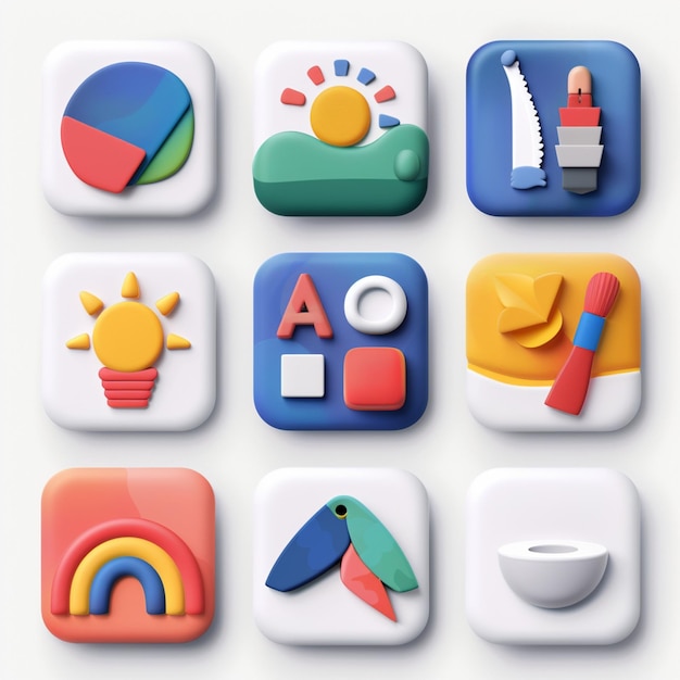 Creative Icon Set Titles for Mobile App Designs