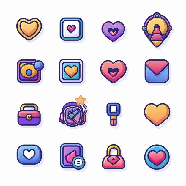 Creative Icon Set Titles for Mobile App Designs