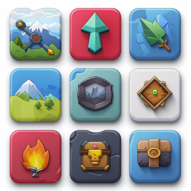 Creative Icon Set Titles for Mobile App Designs