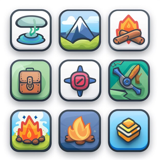 Creative Icon Set Titles for Mobile App Designs