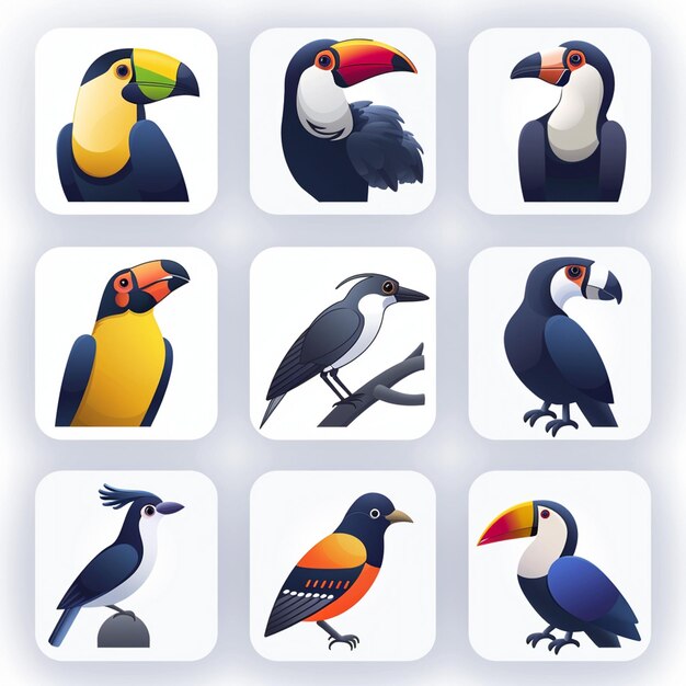 Photo creative icon set titles for mobile app designs