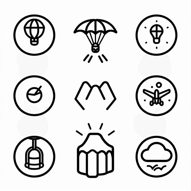 Creative Icon Set Titles for Mobile App Designs