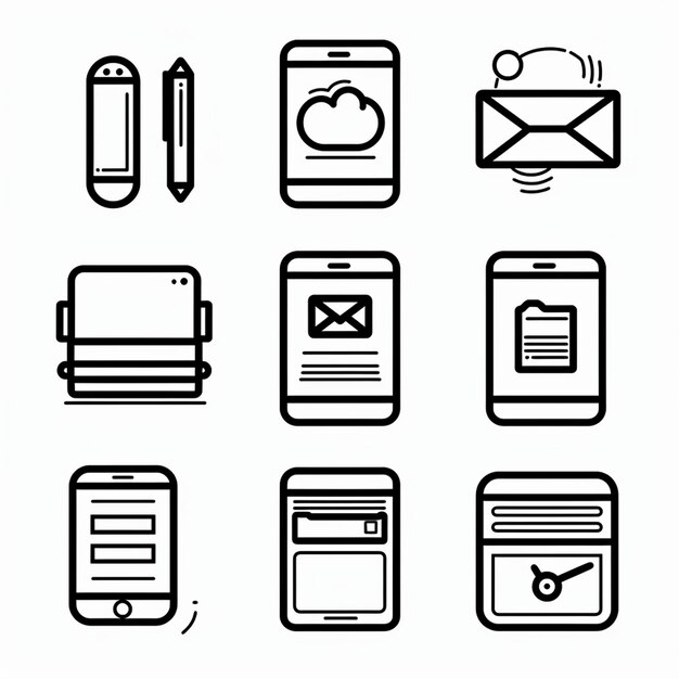 Creative Icon Set Titles for Mobile App Designs