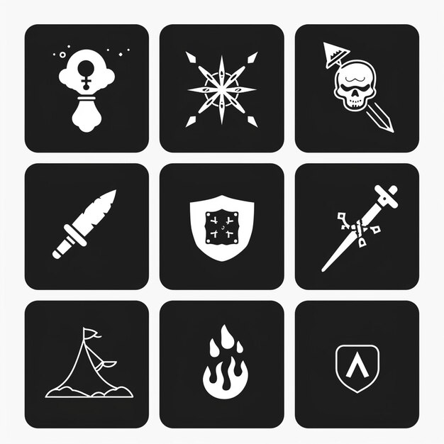 Creative Icon Set Titles for Mobile App Designs