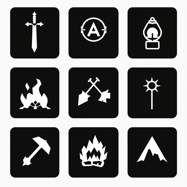 Creative Icon Set Titles for Mobile App Designs