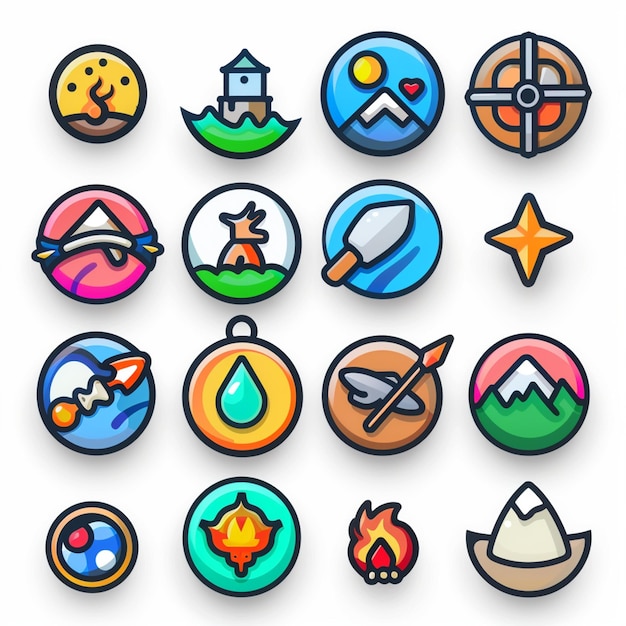 Creative Icon Set Titles for Mobile App Designs