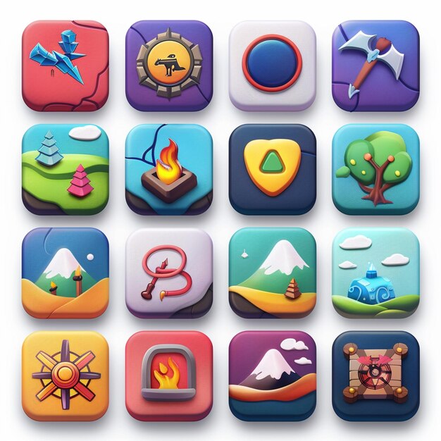 Creative Icon Set Titles for Mobile App Designs