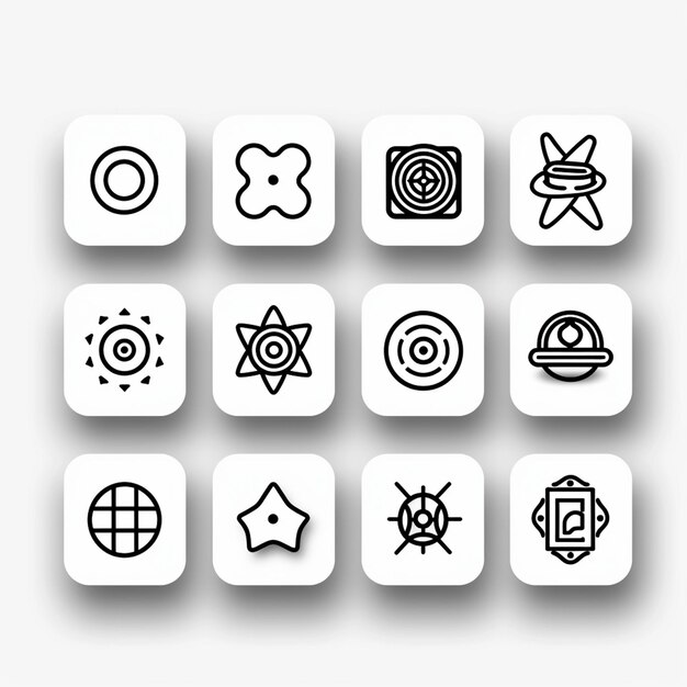 Creative Icon Set Titles for Mobile App Designs