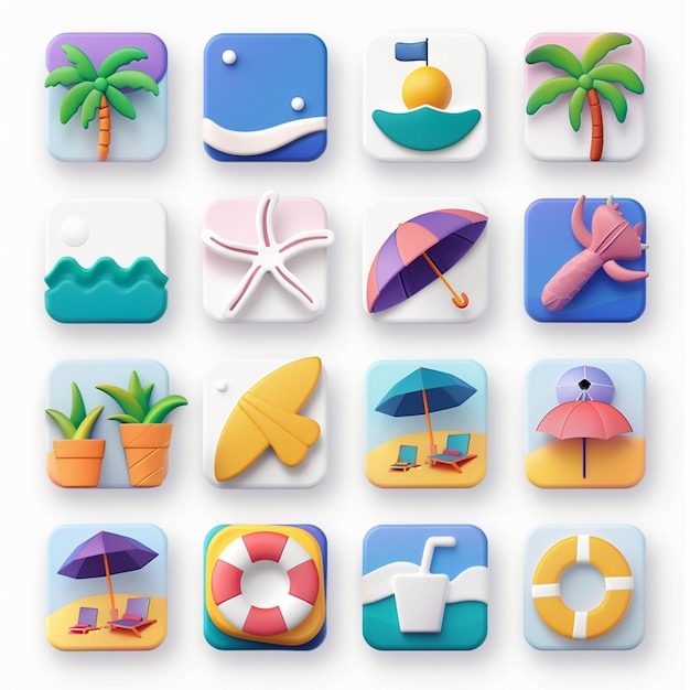 Photo creative icon set titles for mobile app designs