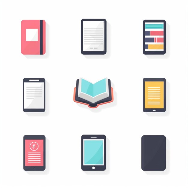 Photo creative icon set titles for mobile app designs