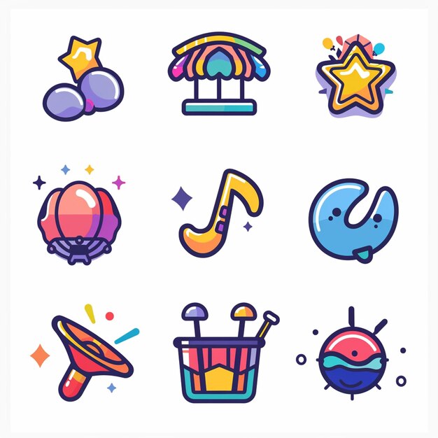 Creative Icon Set Titles for Mobile App Designs