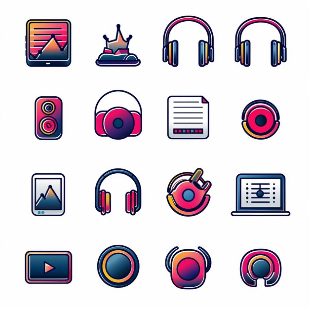 Creative Icon Set Titles for Mobile App Designs