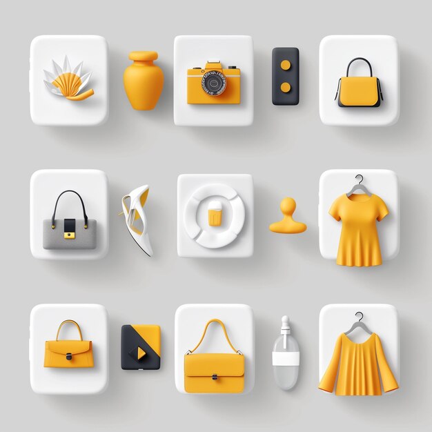 Creative Icon Set Titles for Mobile App Designs