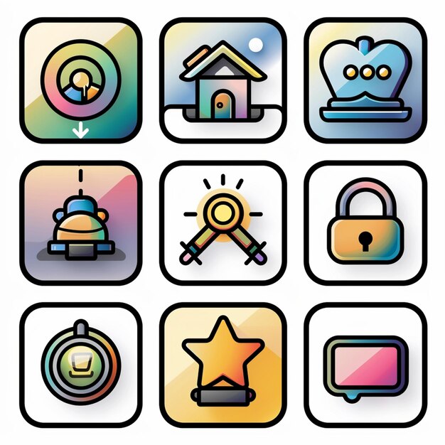 Creative Icon Set Titles for Mobile App Designs