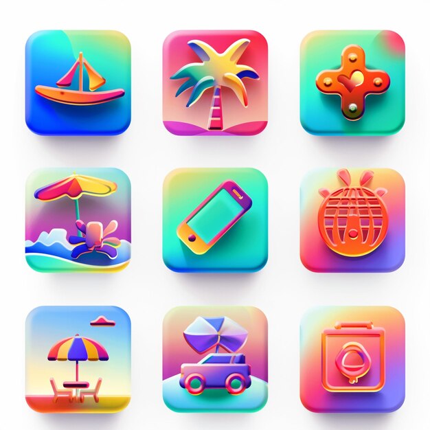 Creative Icon Set Titles for Mobile App Designs