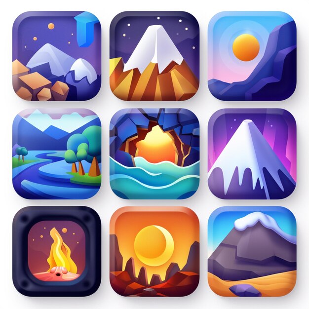 Creative Icon Set Titles for Mobile App Designs