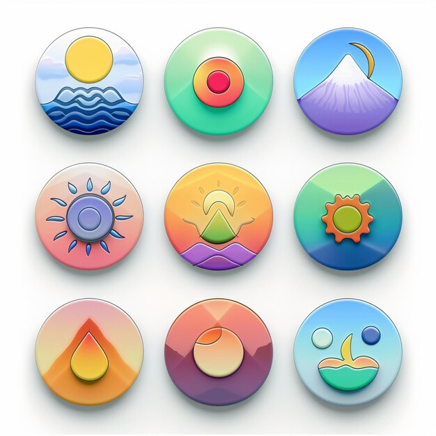 Creative Icon Set Titles for Mobile App Designs