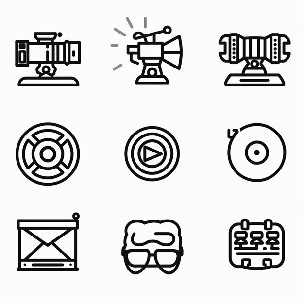 Photo creative icon set titles for mobile app designs