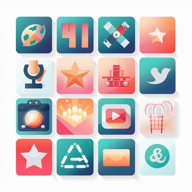 Creative Icon Set Titles for Mobile App Designs