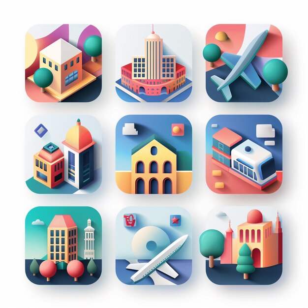 Creative Icon Set Titles for Mobile App Designs