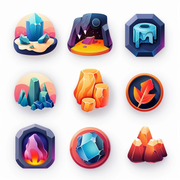 Creative Icon Set Titles for Mobile App Designs