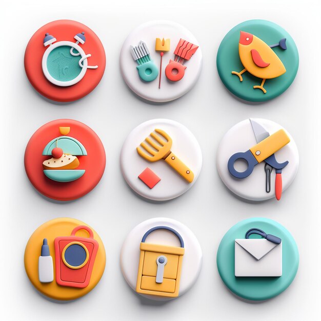 Creative Icon Set Titles for Mobile App Designs