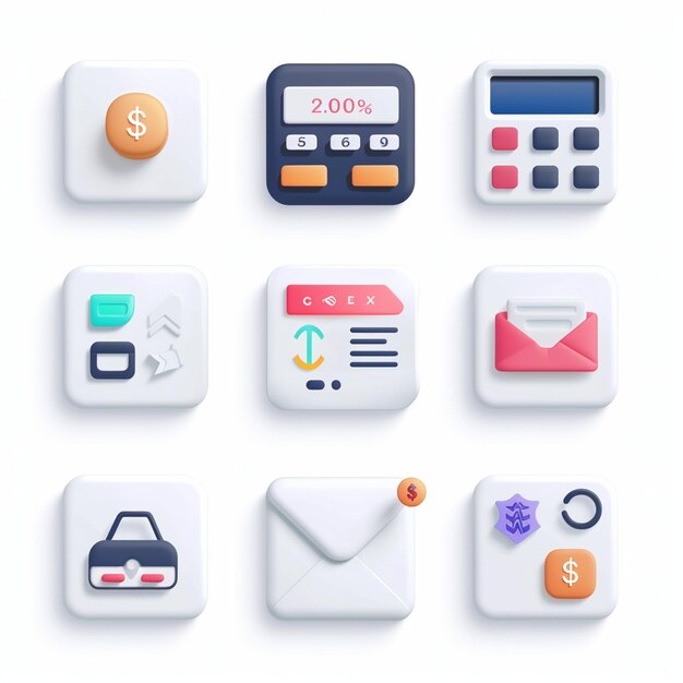 Photo creative icon set titles for mobile app designs