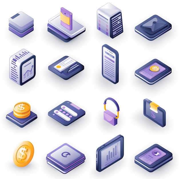 Photo creative icon set titles for mobile app designs