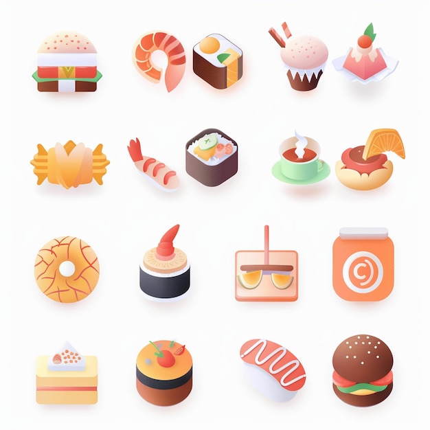 Photo creative icon set titles for mobile app designs